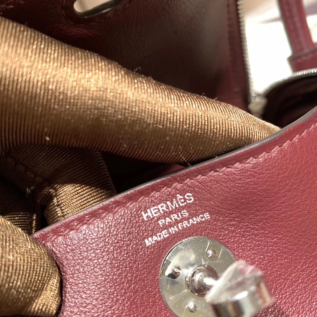 에르메스 미니 린디백19 브라운 은장